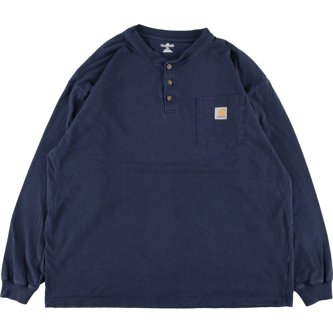 カーハート Carhartt ヘンリーネック 無地ポケットロングTシャツ ロンT メンズXL /eaa352847