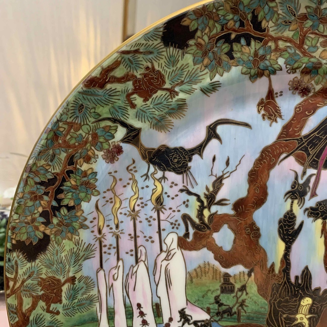 希少　ウェッジウッド フェアリーランド　ラスター　幽霊の森　31cm飾り皿