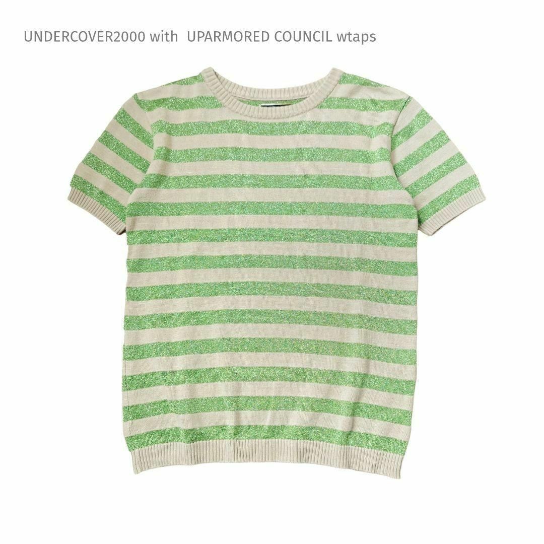 UNDERCOVER(アンダーカバー)のUNDERCOVER wtaps 半袖 ボーダー コットンニット グリーン M レディースのトップス(ニット/セーター)の商品写真