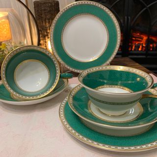 ウェッジウッド(WEDGWOOD)の希少　ウェッジウッド  ユーランダー　パウダーグリーン　ピオニー　ティーカップ(食器)