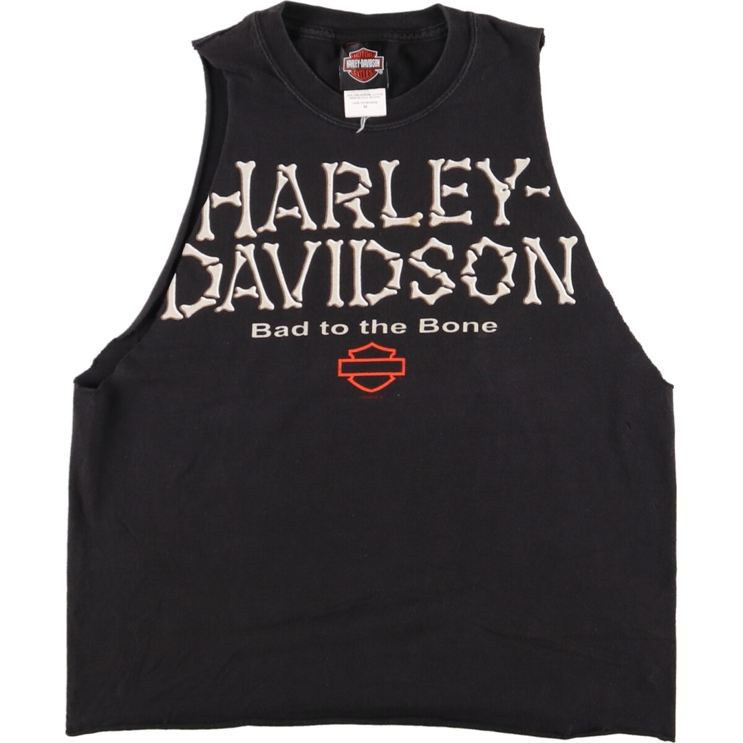 古着 ヘインズ Hanes Harley-Davidson ハーレーダビッドソン 両面プリント カットオフ モーターサイクル バイクTシャツ ノースリーブ USA製 レディースM /eaa352498のサムネイル