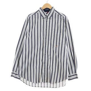 トミーヒルフィガー(TOMMY HILFIGER)の古着 トミーヒルフィガー TOMMY HILFIGER マルチストライプ 長袖 ボタンダウンストライプシャツ メンズXL /eaa352600(シャツ)