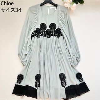 極美品♡  Chloe  クロエ  半袖  ワンピース  34  ブラック