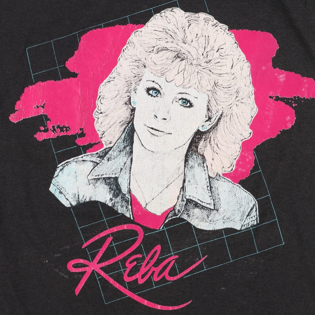 80年代 Royal FIRST CLASS REBA MCENTIRE リーバマッキンタイア 両面プリント バンドTシャツ USA製 メンズS ヴィンテージ /eaa351775USA製年代