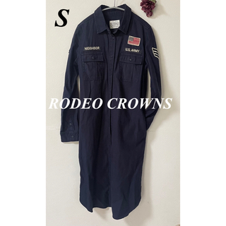ロデオクラウンズ(RODEO CROWNS)のRODEO CROWNS シャツワンピース S コットン100%(ひざ丈ワンピース)