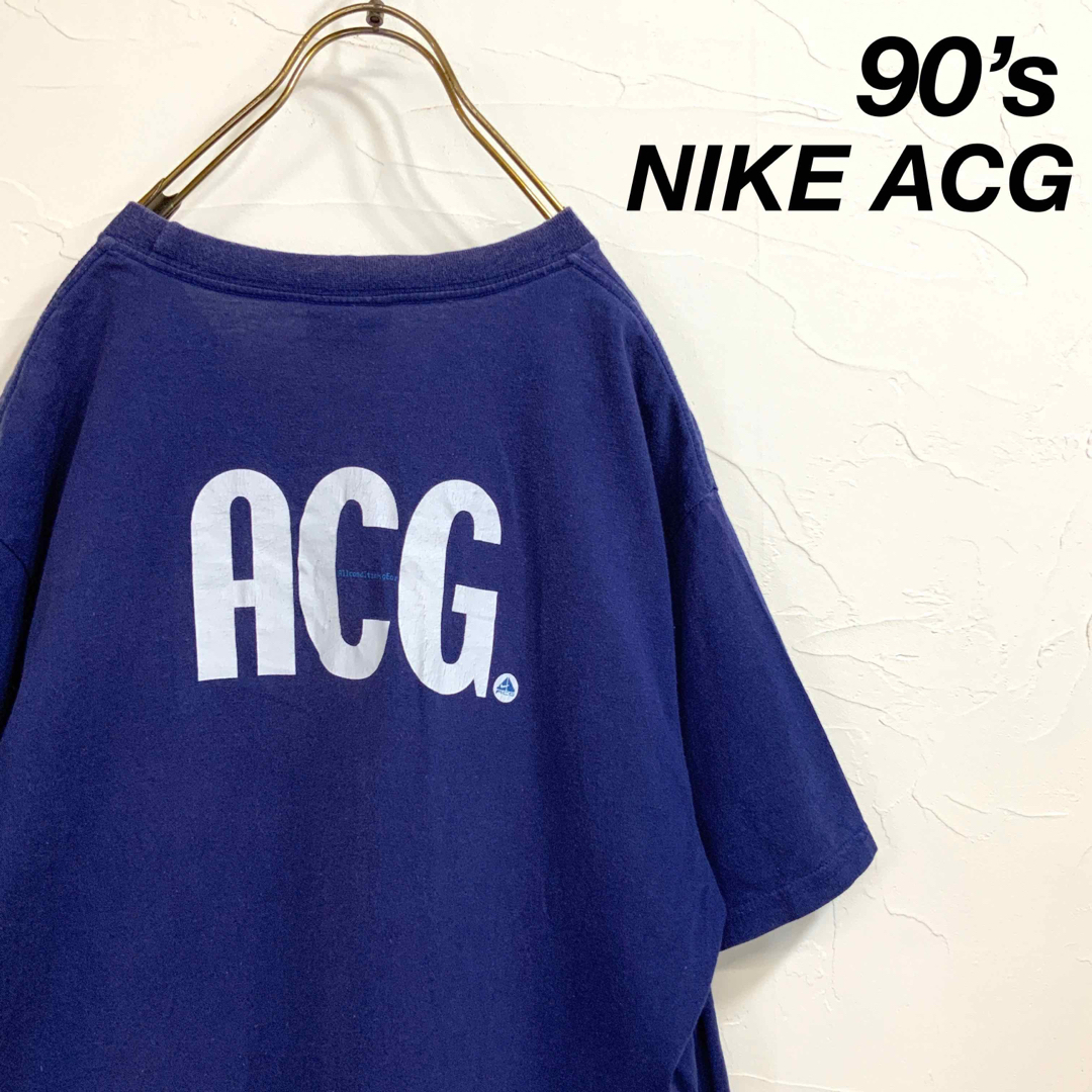 希少 90‘s NIKE ACG ナイキ エーシージー フォーク 両面 tシャツ