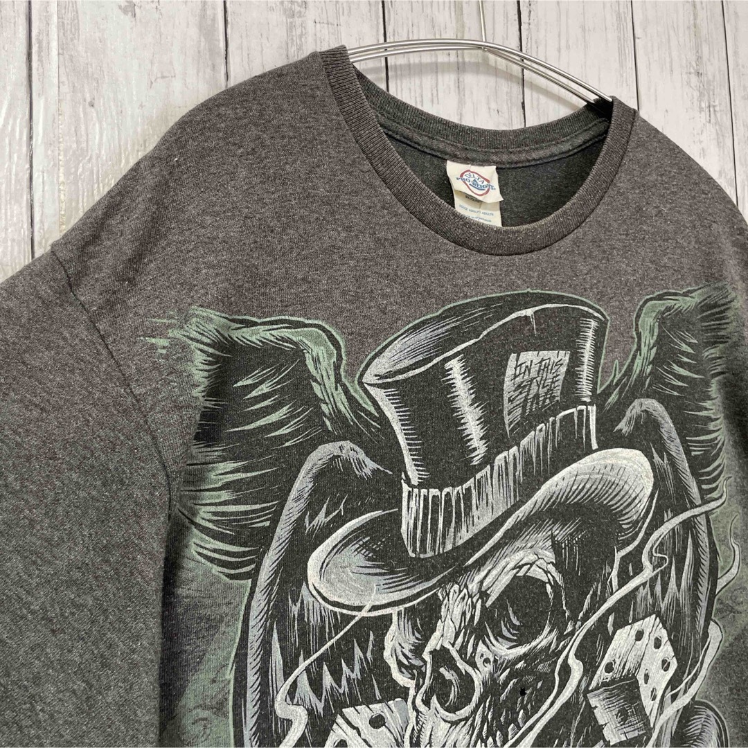 DELTA(デルタ)のDELTA デルタ スカル 骸骨 ドクロ トランプ ビッグプリントtシャツ 古着 メンズのトップス(Tシャツ/カットソー(半袖/袖なし))の商品写真