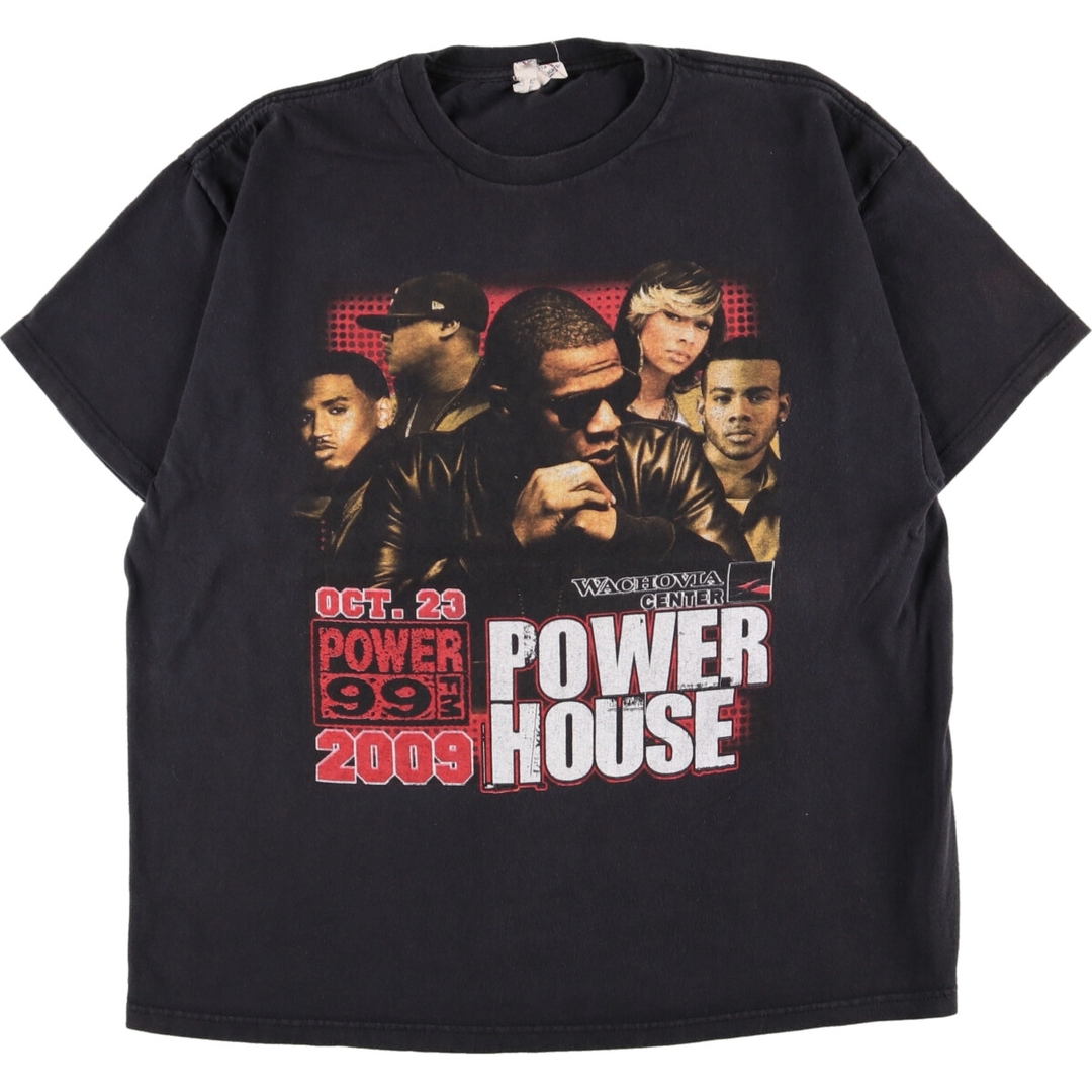 60cm肩幅DELTA POWER HOUSE 両面プリント ラップTシャツ ラップT メンズXL /eaa352091