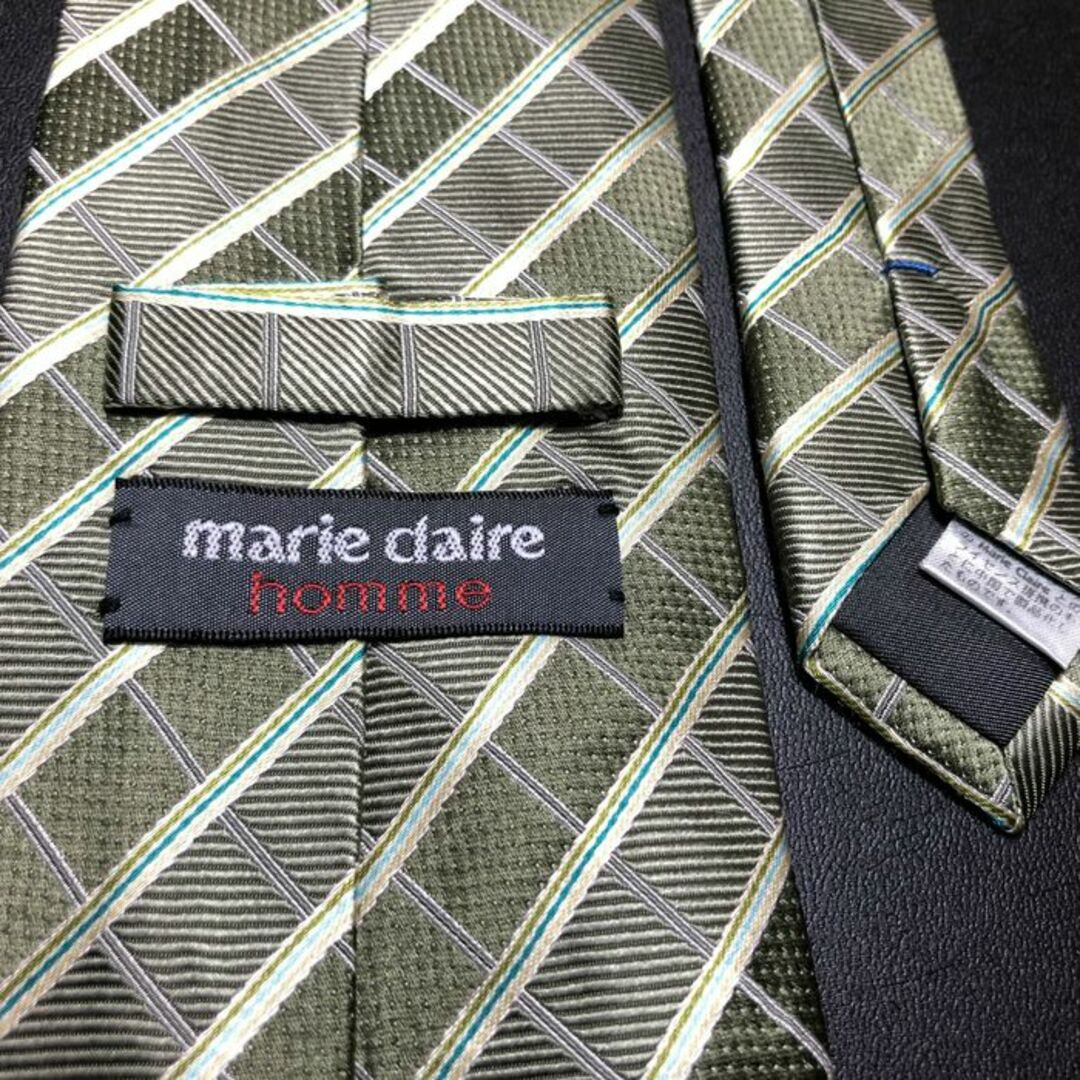 Marie Claire(マリクレール)のマリクレール チェック グリーン ネクタイ B102-U06 メンズのファッション小物(ネクタイ)の商品写真
