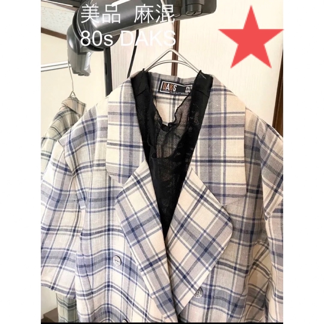 DAKS - 美品 DAKS 80s ダブルブレストがクラシカル チェック半袖