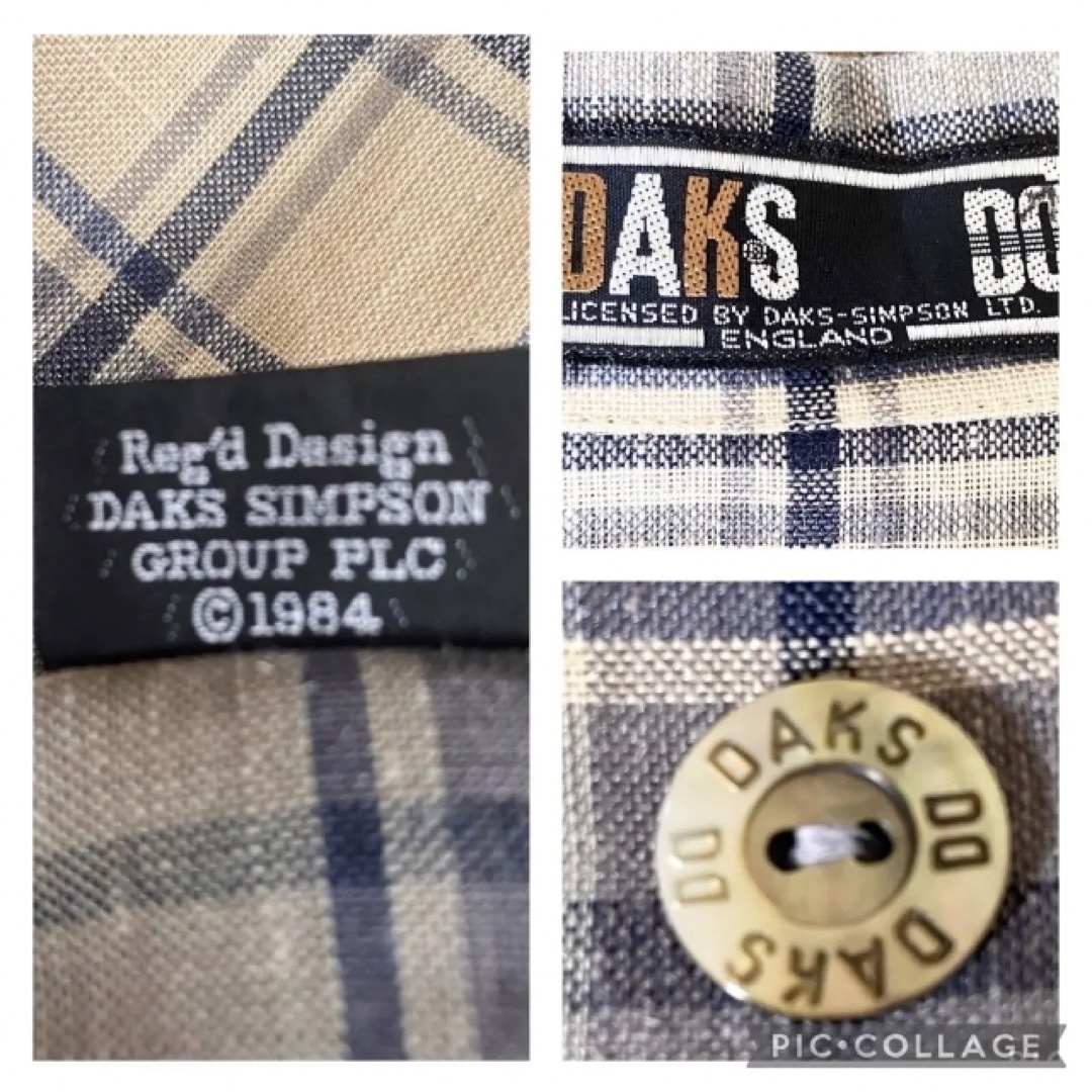 DAKS(ダックス)の美品  DAKS 80s ダブルブレストがクラシカル  チェック半袖ジャケット レディースのジャケット/アウター(テーラードジャケット)の商品写真