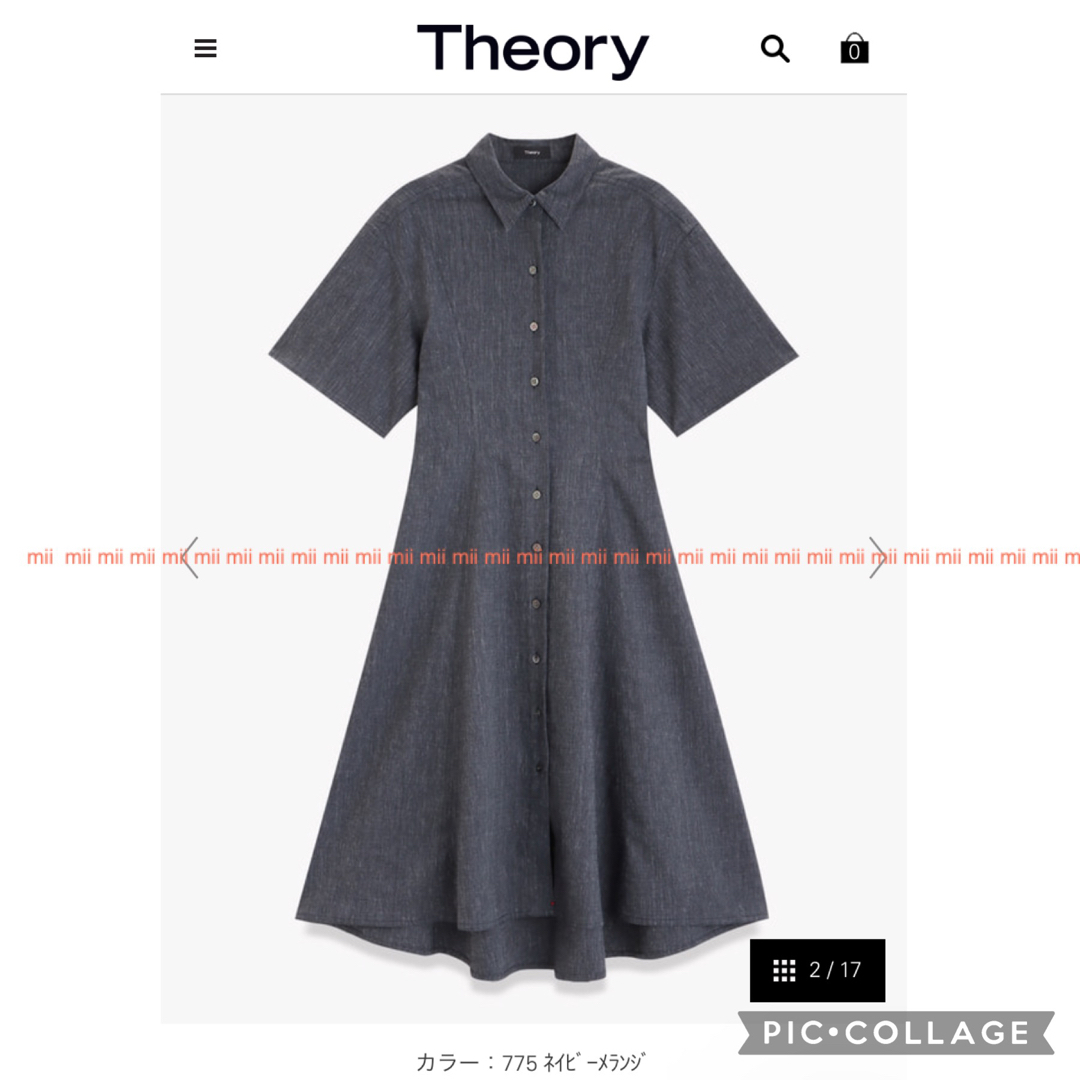 ✤2022SS セオリー Theory TRAVEL TWILLワンピース✤