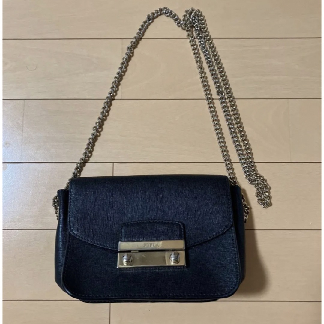 FURLA フルラ メトロポリス チェーンショルダーバッグ ブラック
