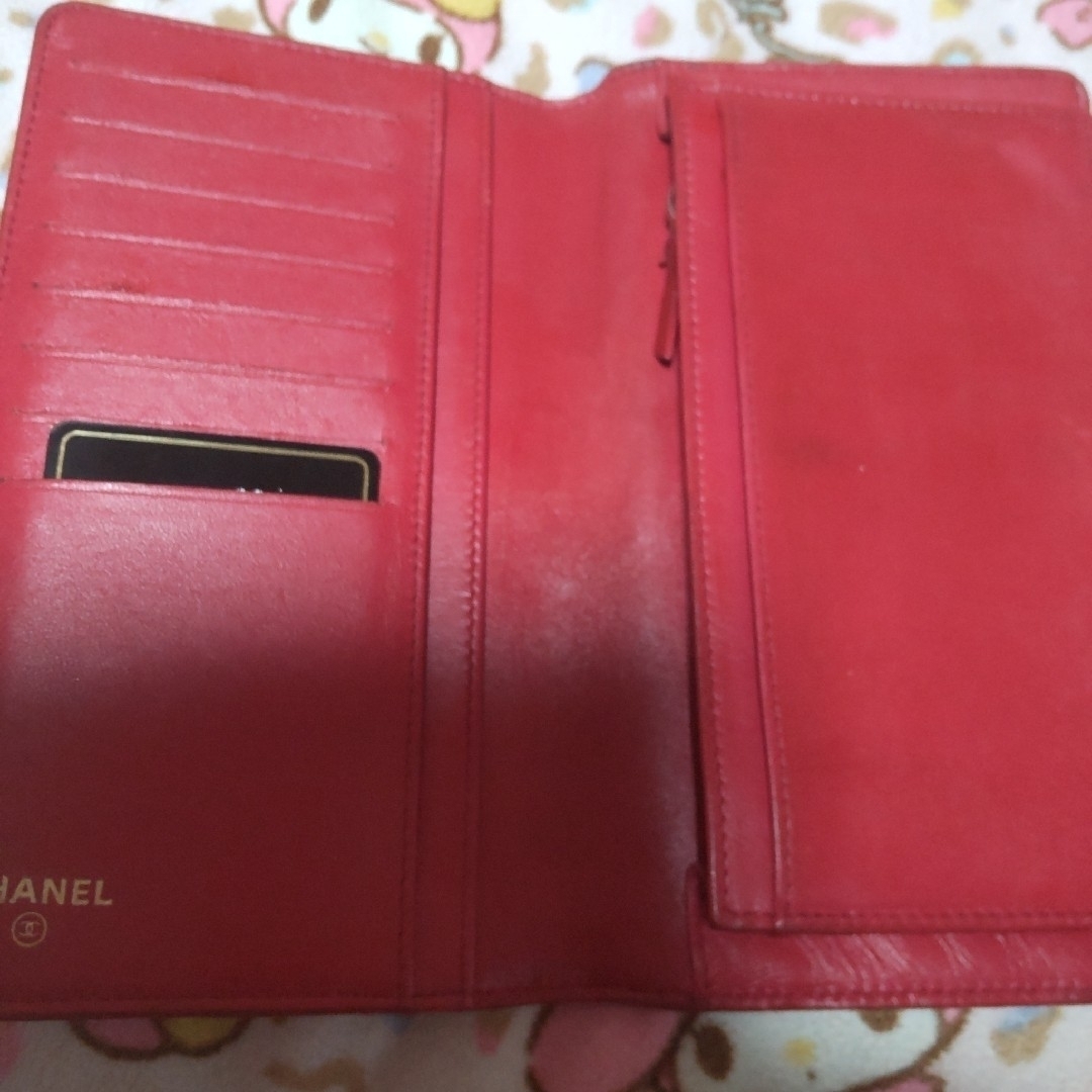 シャネル CHANEL❣️エナメル×ラムスキン❣️レッド✨長財布