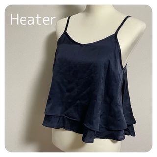 ヘザー(heather)の【美品】Heather ヘザー ネイビー フリル キャミソール(キャミソール)