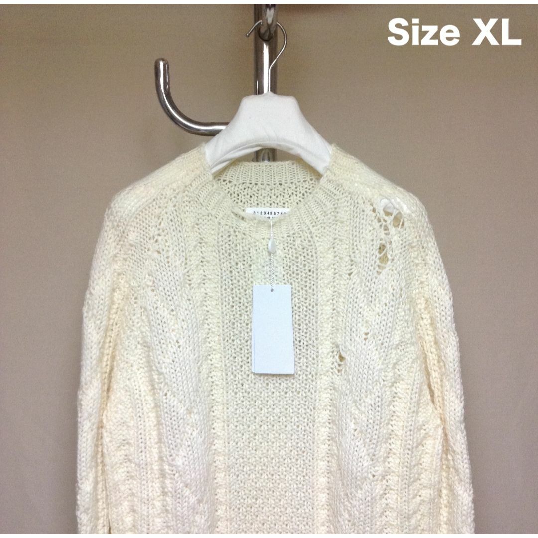 ニット/セーター新品 XL 21aw マルジェラ アランニット 白系 4969