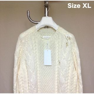 マルタンマルジェラ(Maison Martin Margiela)の新品 XL 21aw マルジェラ アランニット 白系 4969(ニット/セーター)