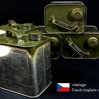 ■vintage■Euro tinplate oil can キャンプファイヤー(ストーブ/コンロ)