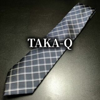 タカキュー(TAKA-Q)のタカキュー チェック ネイビー ネクタイ B102-W08(ネクタイ)