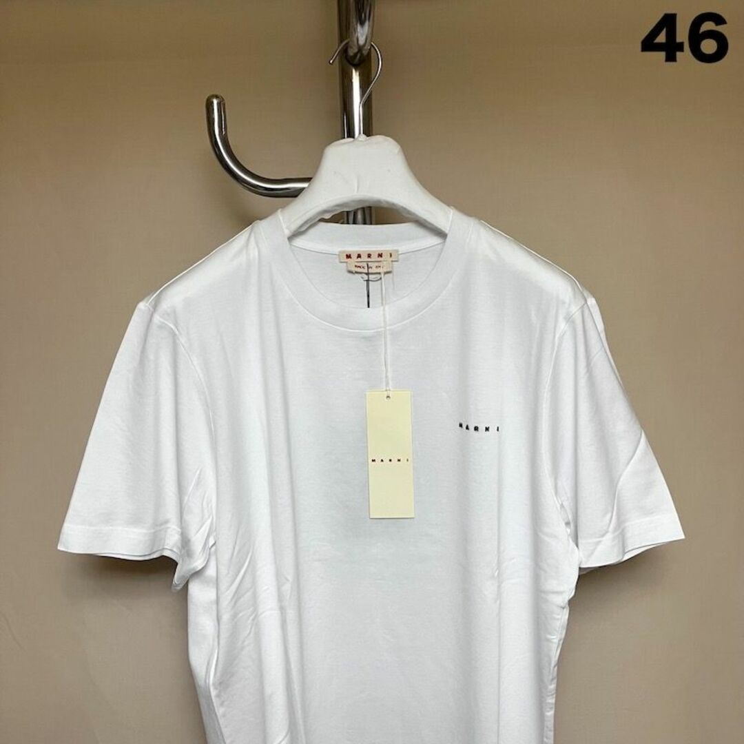 新品 46 22aw MARNI 胸ミニロゴ Tシャツ 白黒 4000