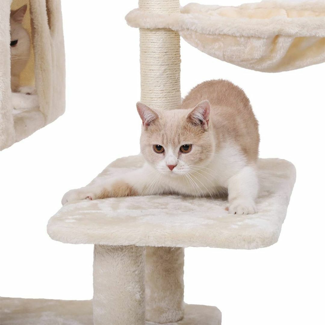 子猫やシニア猫向けの低めの段差付きキャットタワー 4