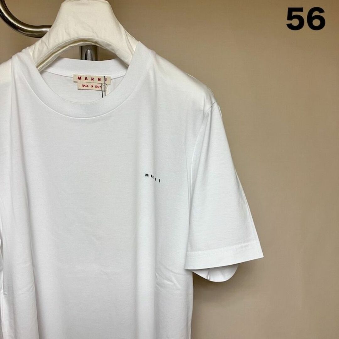 新品 56 22aw MARNI 胸ミニロゴ Tシャツ 白黒 4007
