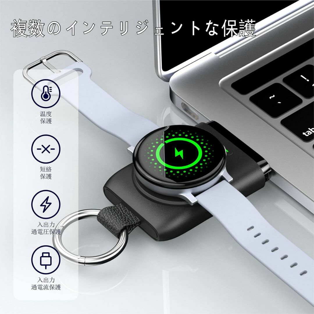 Galaxy watch対応 USBC携帯式磁気充電器 1400mAhスマホ/家電/カメラ