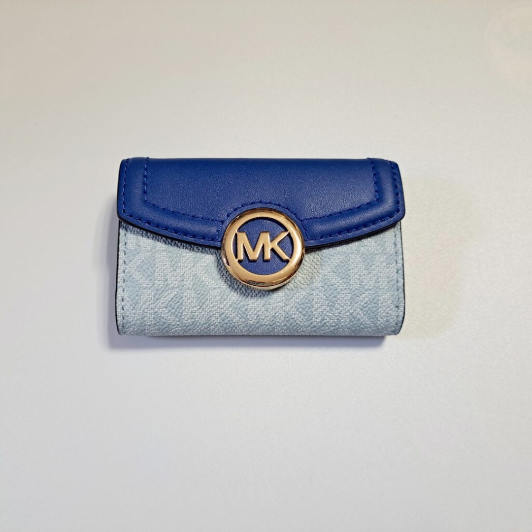 新品☆MICHAEL KORS ブルー シグネチャー レザー キーケース