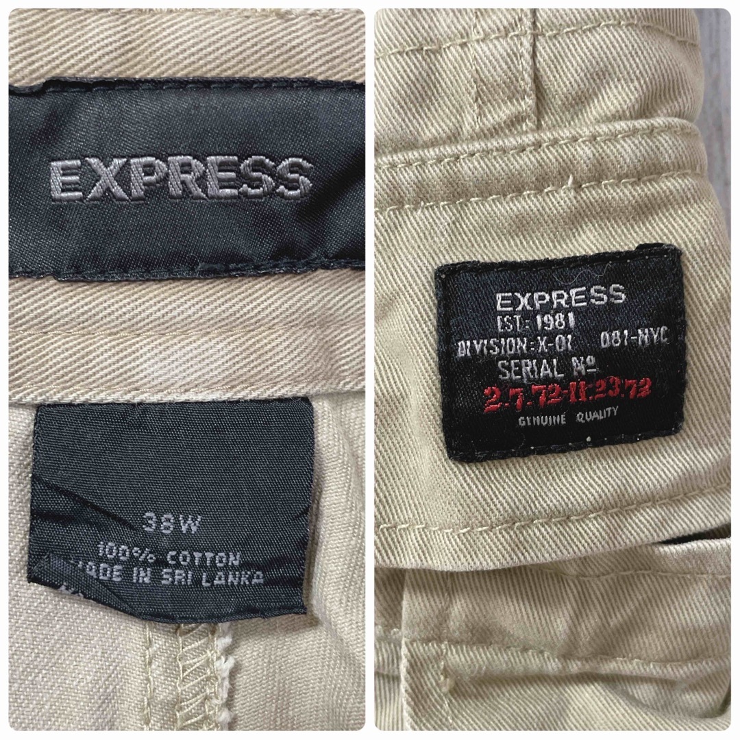 EXPRESS(エクスプレス)のEXPRESS カーゴ ショートパンツ 38w ビッグサイズ ベージュ 海外古着 メンズのパンツ(ショートパンツ)の商品写真