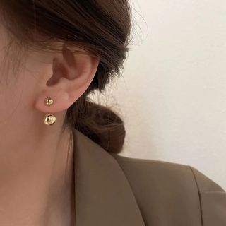 新品✦ฺ インポート ダブルボールピアス ·˖✶ ゴールド(ピアス)