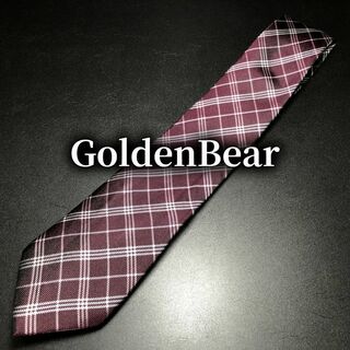 ゴールデンベア(Golden Bear)のゴールデンベア チェック ワインレッド ネクタイ B102-Y02(ネクタイ)