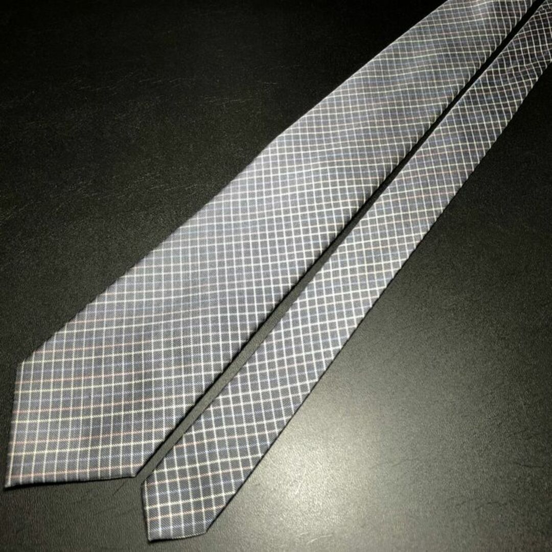 SPALDING(スポルディング)のスポルディング チェック グレー ネクタイ B102-Y03 メンズのファッション小物(ネクタイ)の商品写真