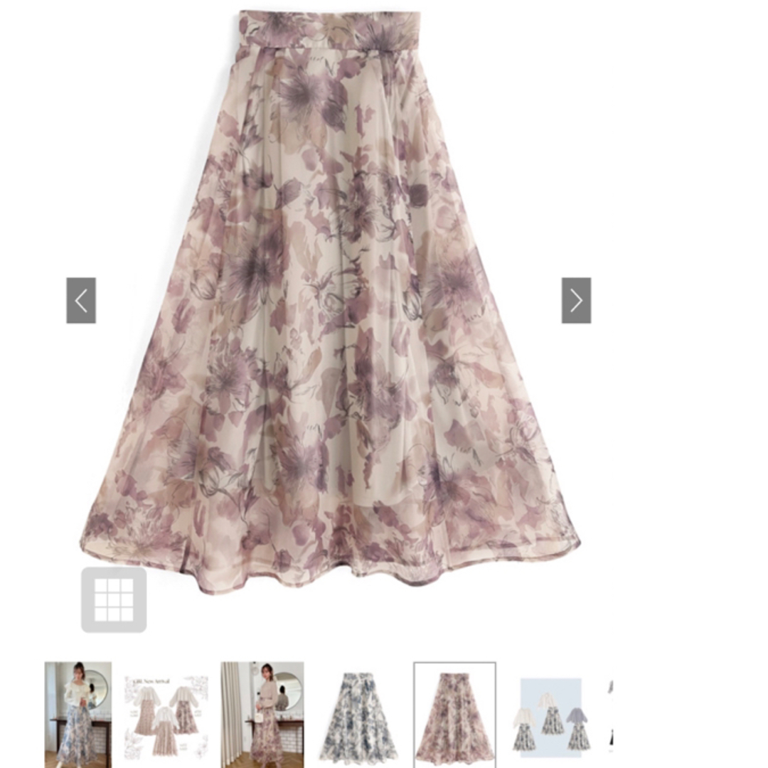 GRL(グレイル)のGRL 花柄オーガンジースカート レディースのスカート(ロングスカート)の商品写真
