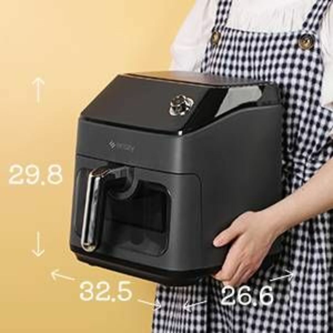 大容量ノンフライヤー 12種プリセット 中が見える-levercoffee.com