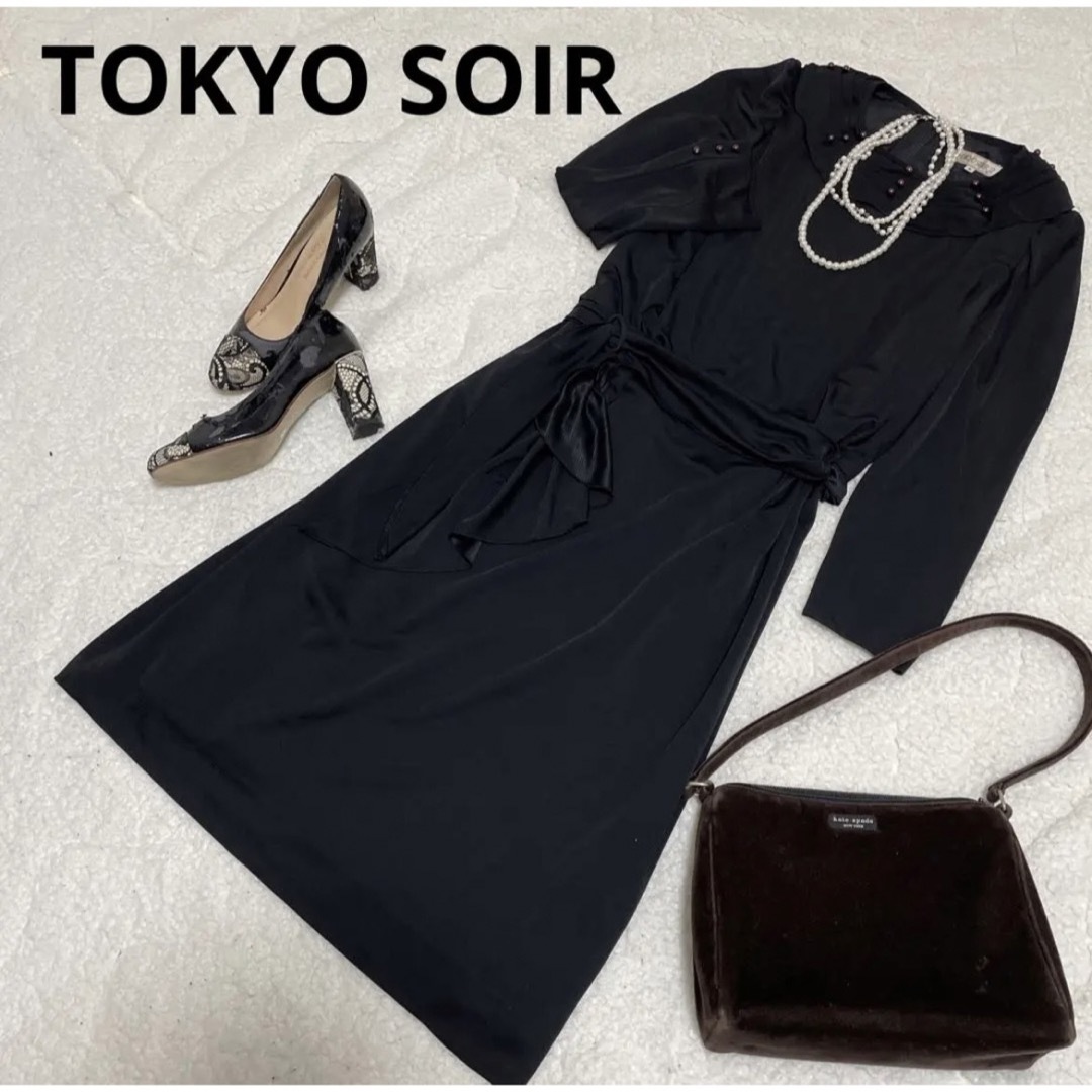 TOKYO SOIR - 東京ソワール ブラックフォーマル ワンピース 黒 冠婚