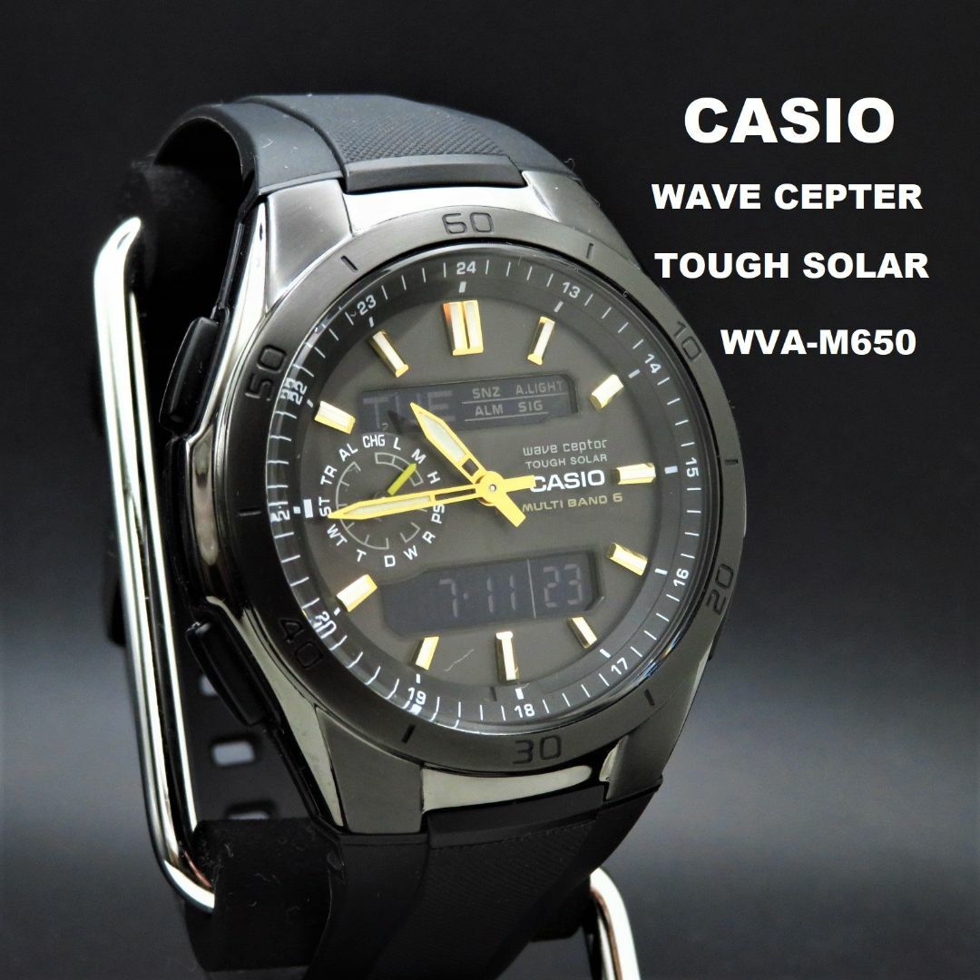 CASIO(カシオ)のCASIO 電波ソーラー腕時計 WVA-M650 ブラック デジアナ メンズの時計(腕時計(アナログ))の商品写真