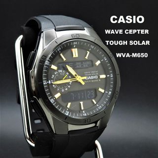 カシオ(CASIO)のCASIO 電波ソーラー腕時計 WVA-M650 ブラック デジアナ(腕時計(アナログ))