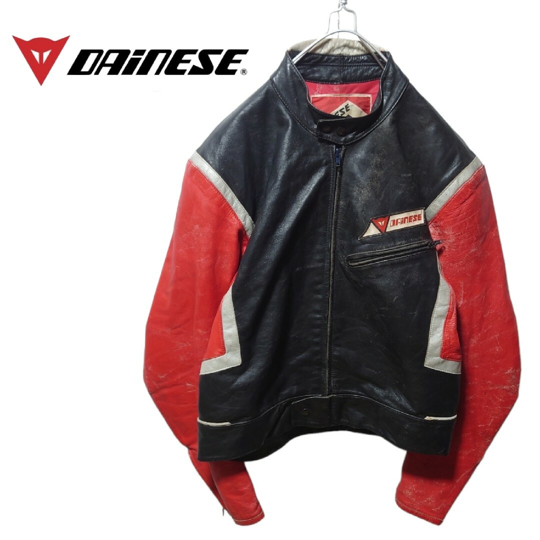 DAINESE】80's イタリア製 ライダース レザージャケット A1077の通販