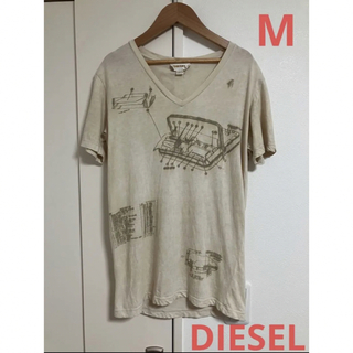 ディーゼル(DIESEL)のDIESEL ディーゼル Tシャツ M ベージュ系 Vネック(Tシャツ/カットソー(半袖/袖なし))