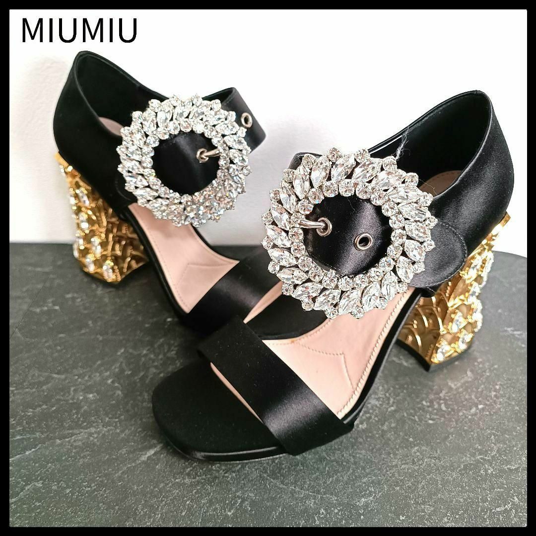 miumiu  ヒールビジューサンダル