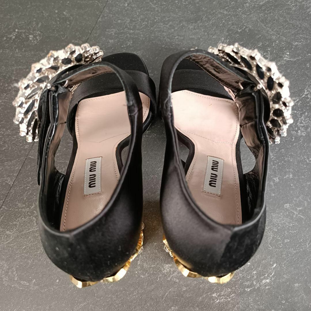 ✨新品同様✨ MIUMIU ミュウミュウ サンダル ミュール ヒール ビジュー