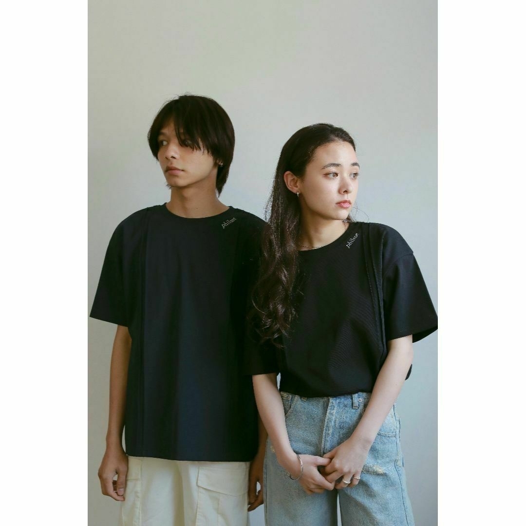 L 新品 入手困難 philme over logo T-shirt ブラック