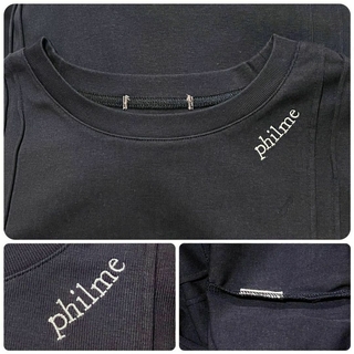L 新品 再販なし philme over logo T-shirt ネイビー