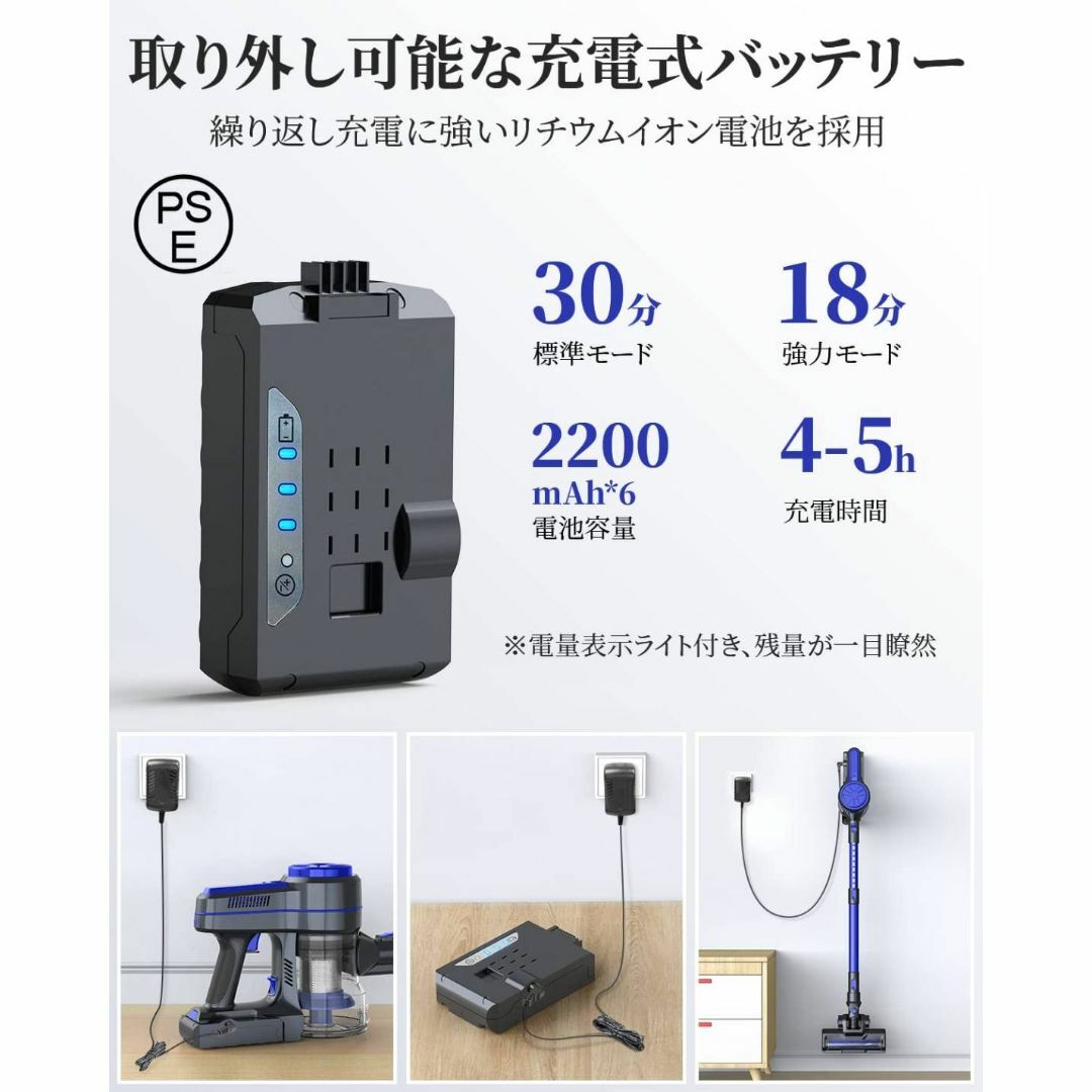 ２つの使い方 コードレス掃除機 大容量ダストカップ