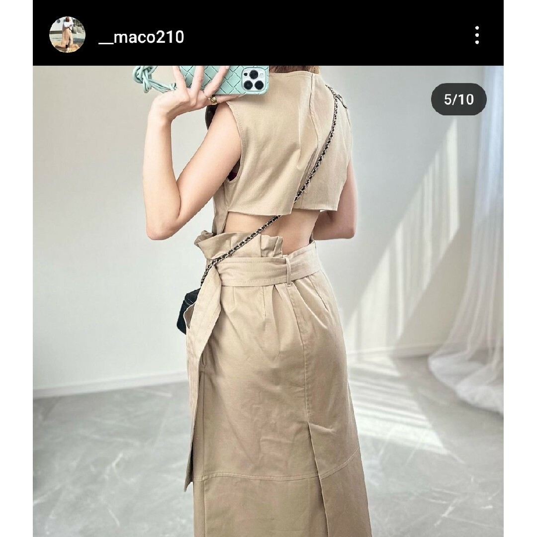 ZARA ギャバジンワンピース ベルト Lサイズ ベージュ系 ZARA ギャバジンワンピース ベルト Lサイズ ベージュ系