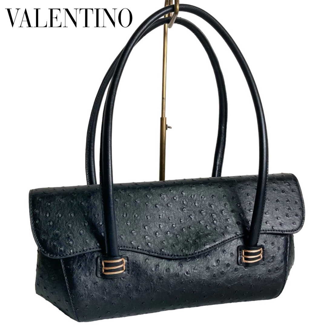 【極美品】VALENTINO ヴァレンティノ　オーストリッチ　ショルダーバッグ