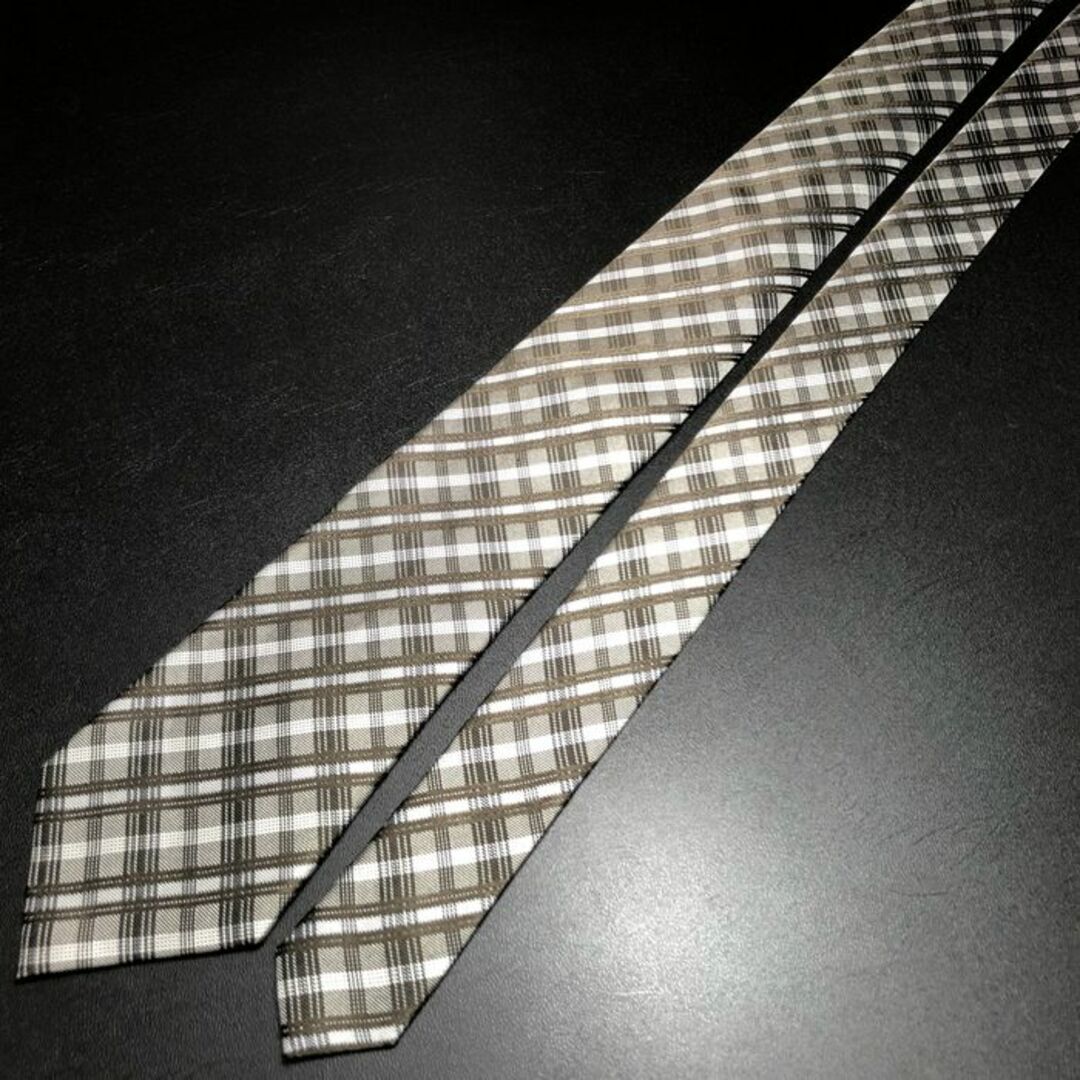 AOKI(アオキ)のインティメージ チェック グレー＆ブラウン ネクタイ B103-A21 メンズのファッション小物(ネクタイ)の商品写真