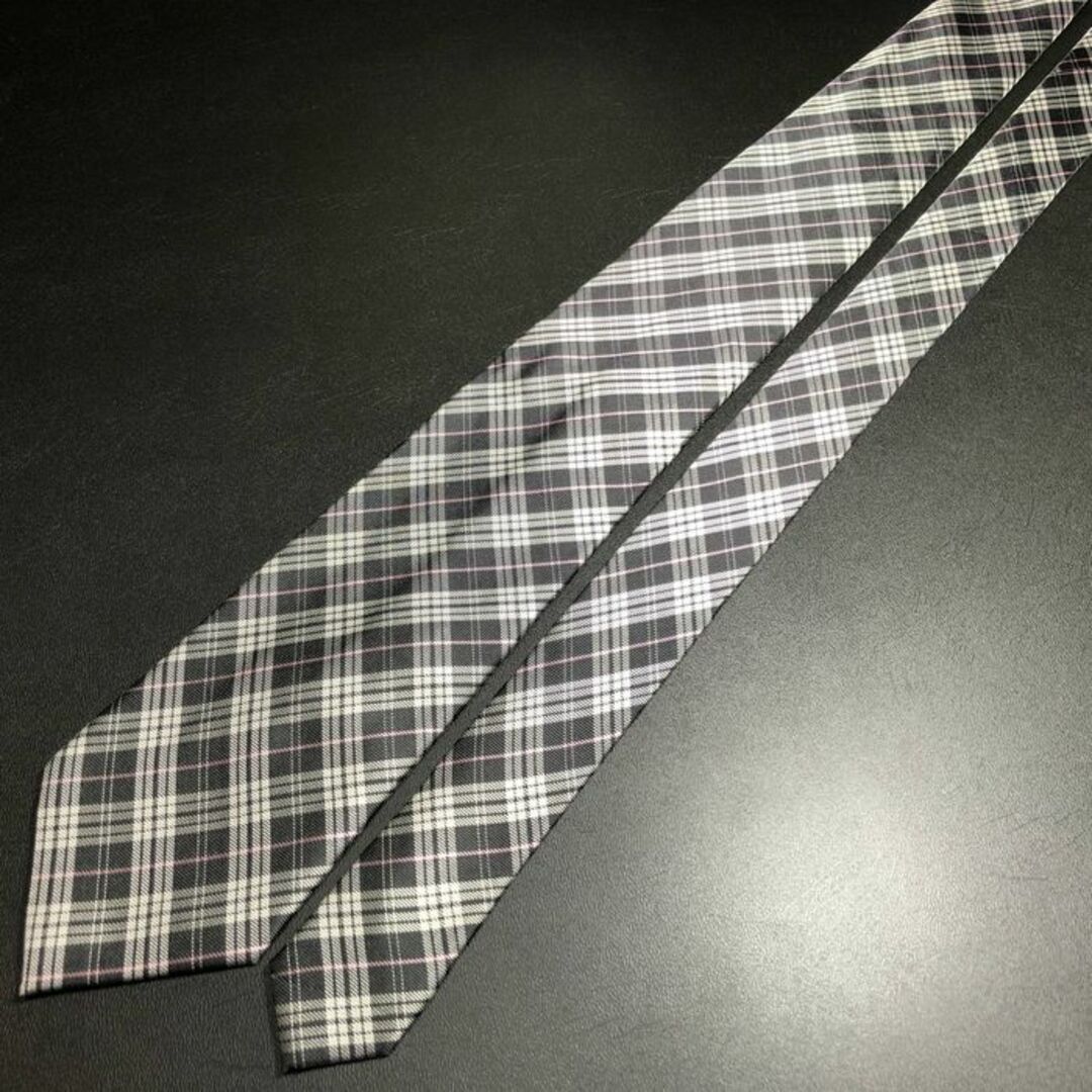 SPALDING(スポルディング)のスポルディング チェック グレー ネクタイ B103-B01 メンズのファッション小物(ネクタイ)の商品写真
