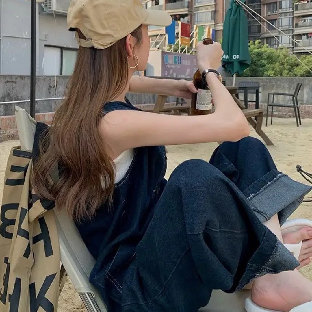 秋冬コーデ❤️レディース サロペット オーバーオール ロングワンピース デニム