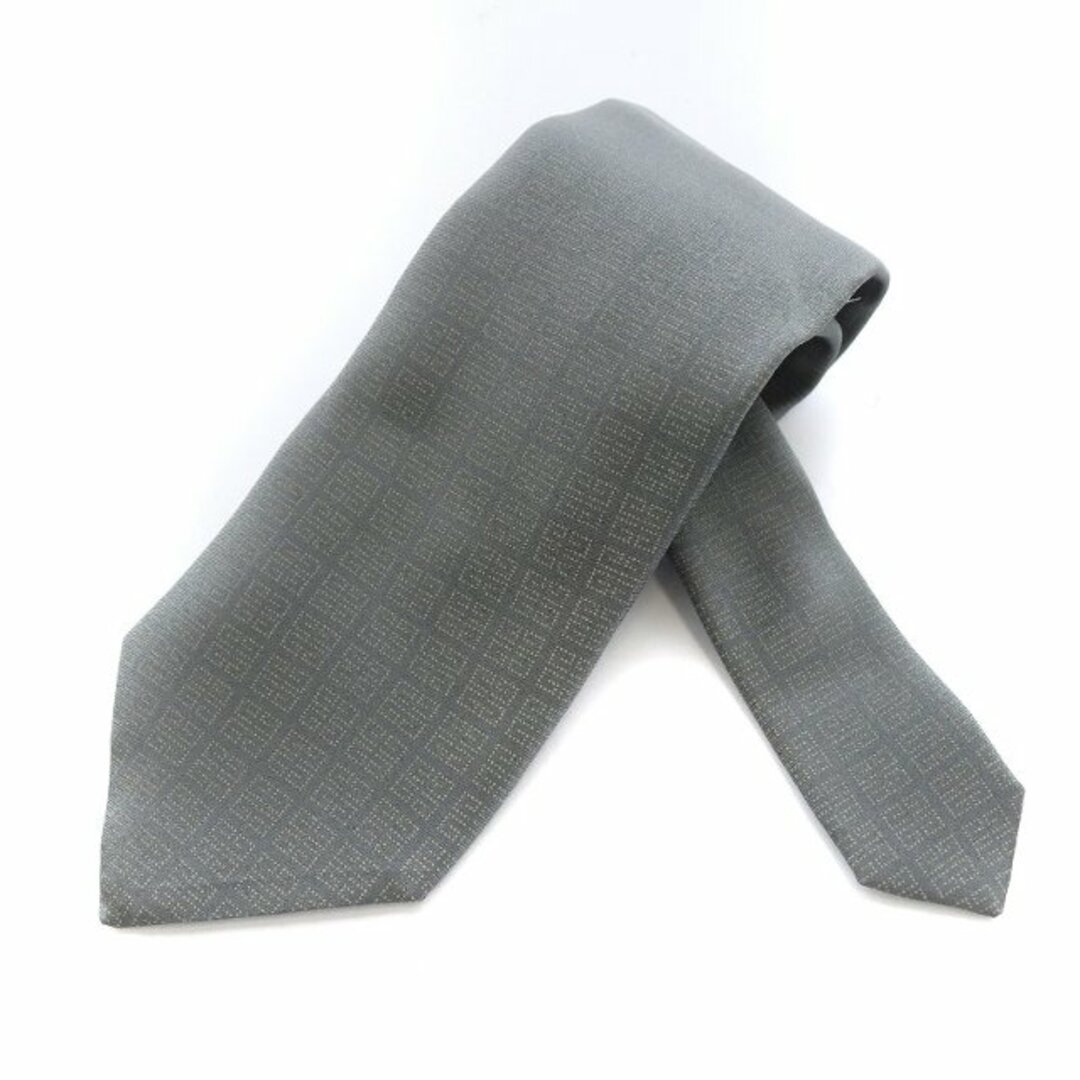 GIVENCHY ネクタイ レギュラータイ 4Gロゴ 総柄 絹 グレー - ネクタイ